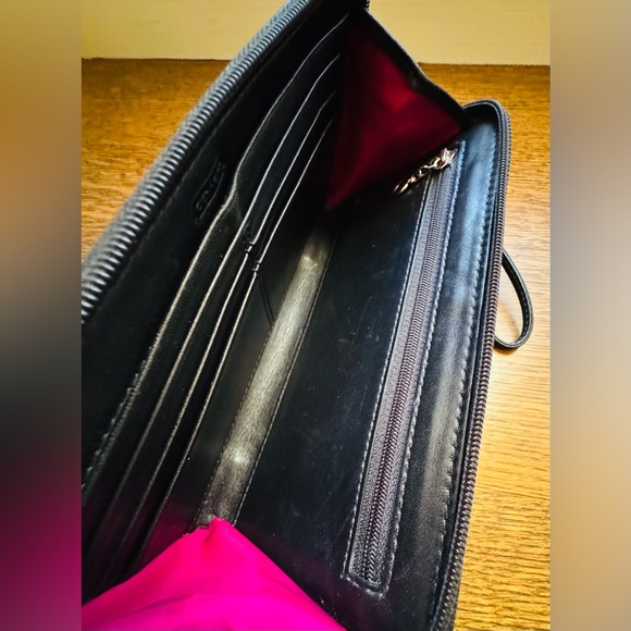 COACH Poppy Graffiti Doodle Floral Zip Wallet Wristlet EUC Black & White - Picture 4 of 9